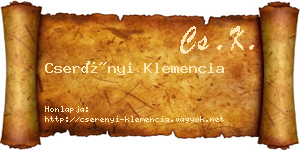 Cserényi Klemencia névjegykártya